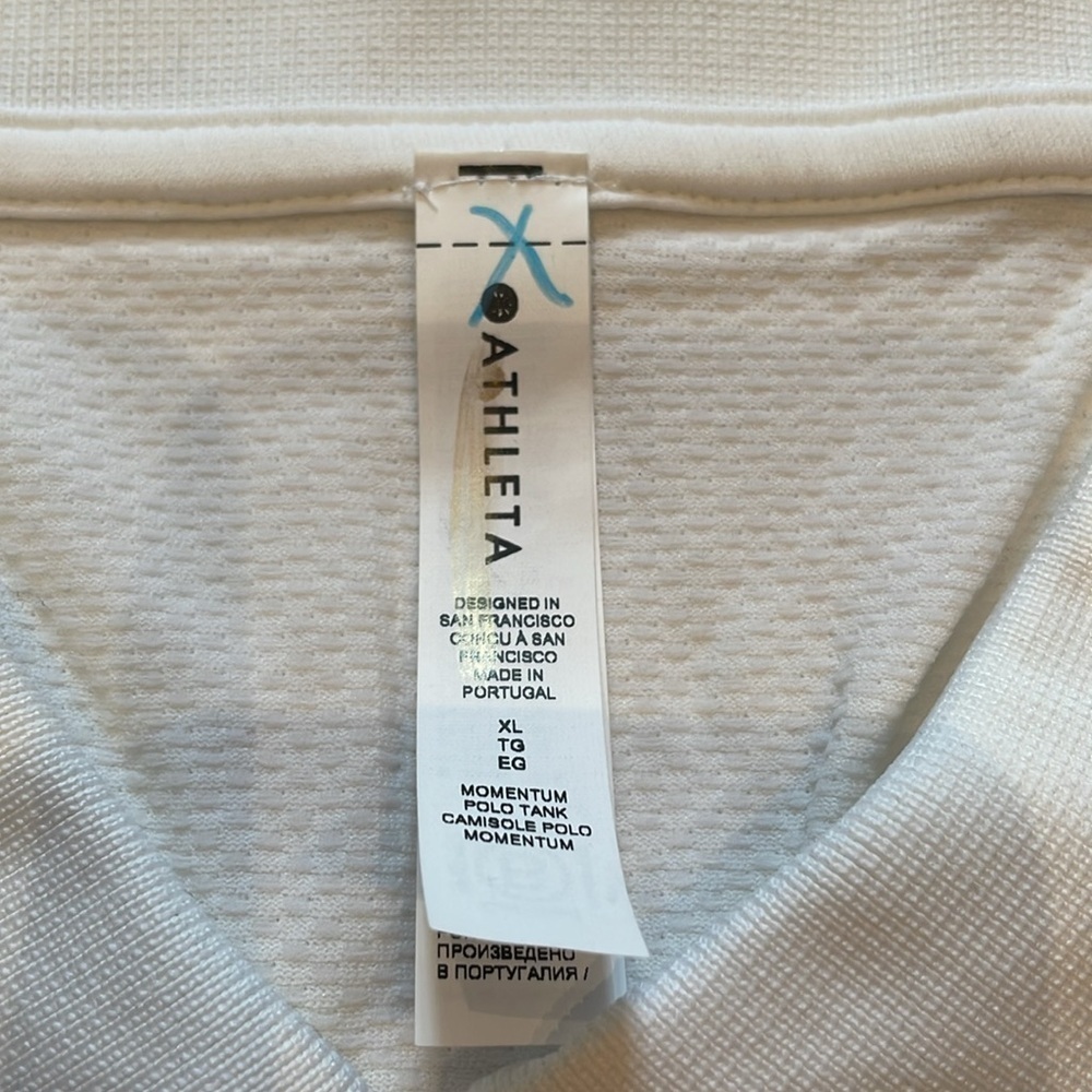 🆕 Athleta Momentum Polo Tank Top, Golf, Tennis, NWOT, Size XL - Picture 10 of 10